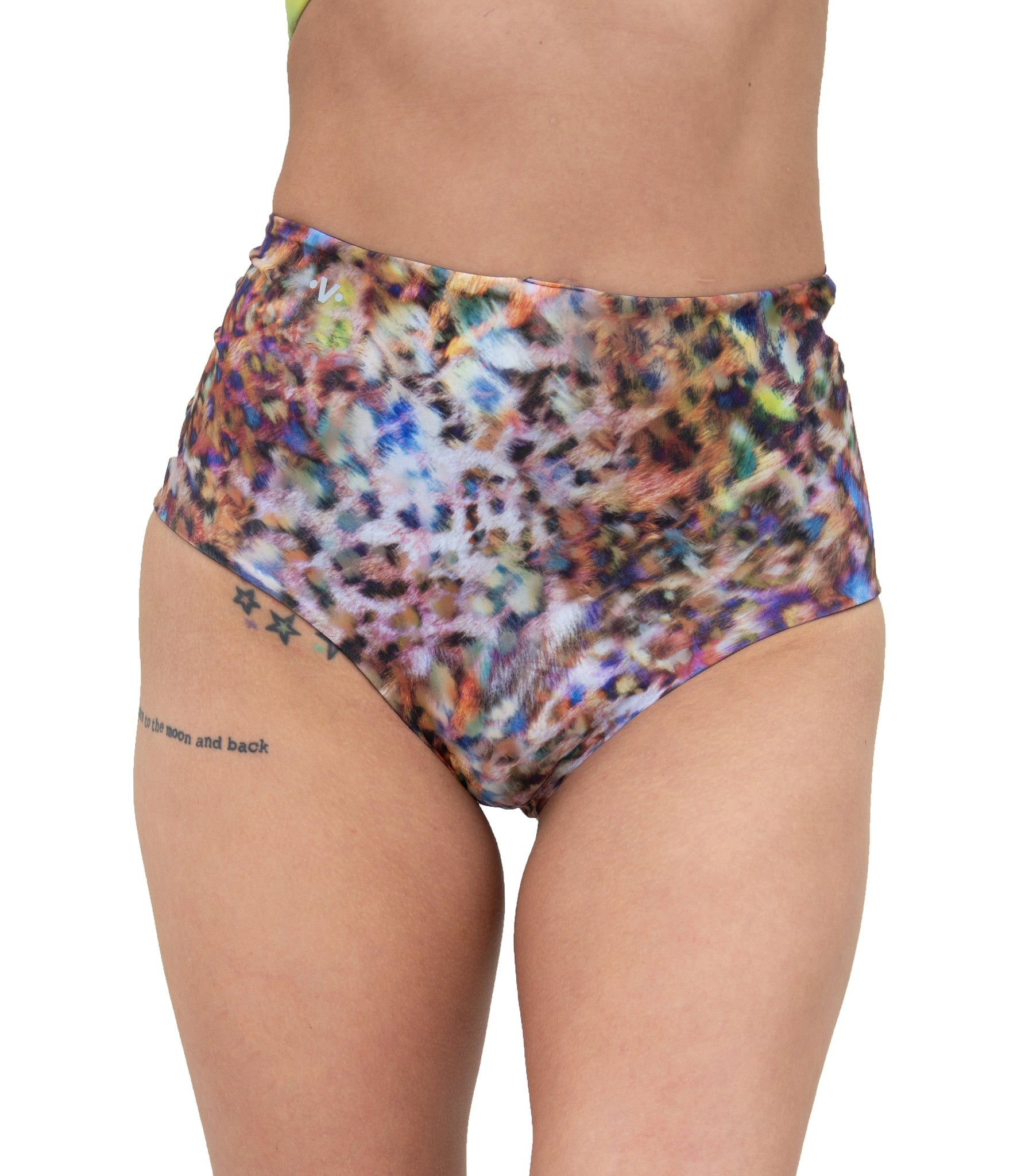 Hollywood High Waisted Short - Reversible Black & Colorful Kitty